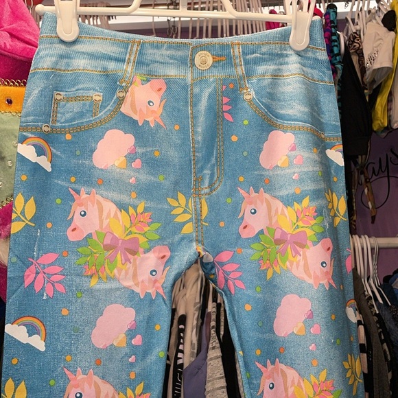 EMOJI kids printed leggings like new size 6 - Picture 3 of 6